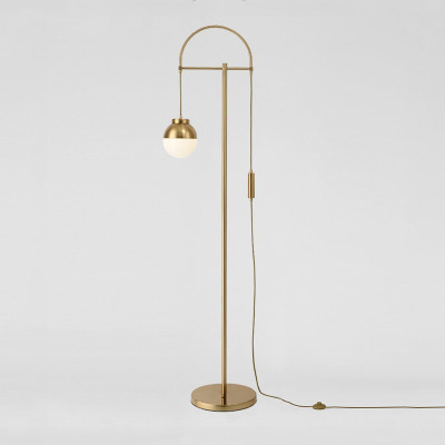 Lámpara de pie Oria – Elegancia minimalista en oro y luz cálida de diseño Lámpara de pie Oria – Elegancia minimalista en oro y luz cálida de diseño